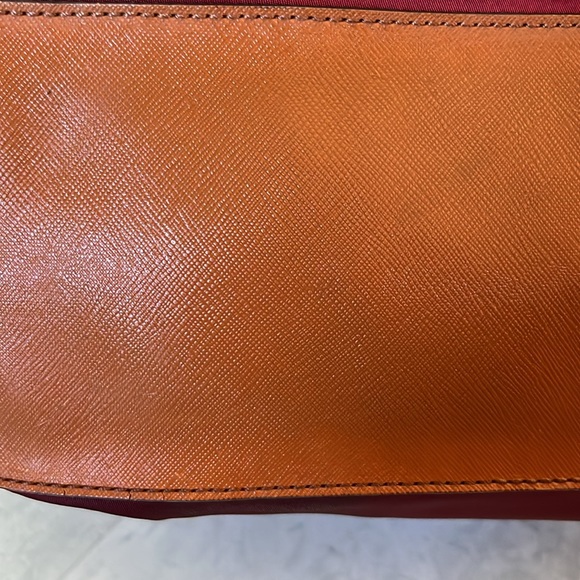 Michael Kors Kempton nylon shoulder bag burgundy nylon Brown Saffiano Leather - Picture 12 of 15